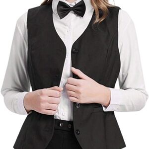 GRACE KARIN Women's V-Neck Slim Fit Office Bottoned Dressy Suit Vest Waistcoats